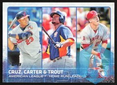 MIKE TROUT / CRUZ / CARTER - 2015 Topps 2014 AL HR Leaders #285